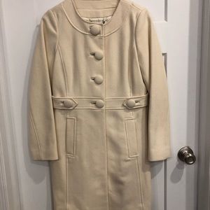 Banana Republic Ivory Wool Coat